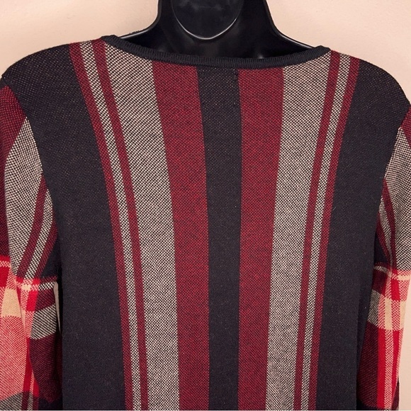 SMALL ANNE KLEIN RED BLACK PLAID JACKET LONG SLEEVE ACADEMIA PREPPY COTTON BLEND - Picture 7 of 12